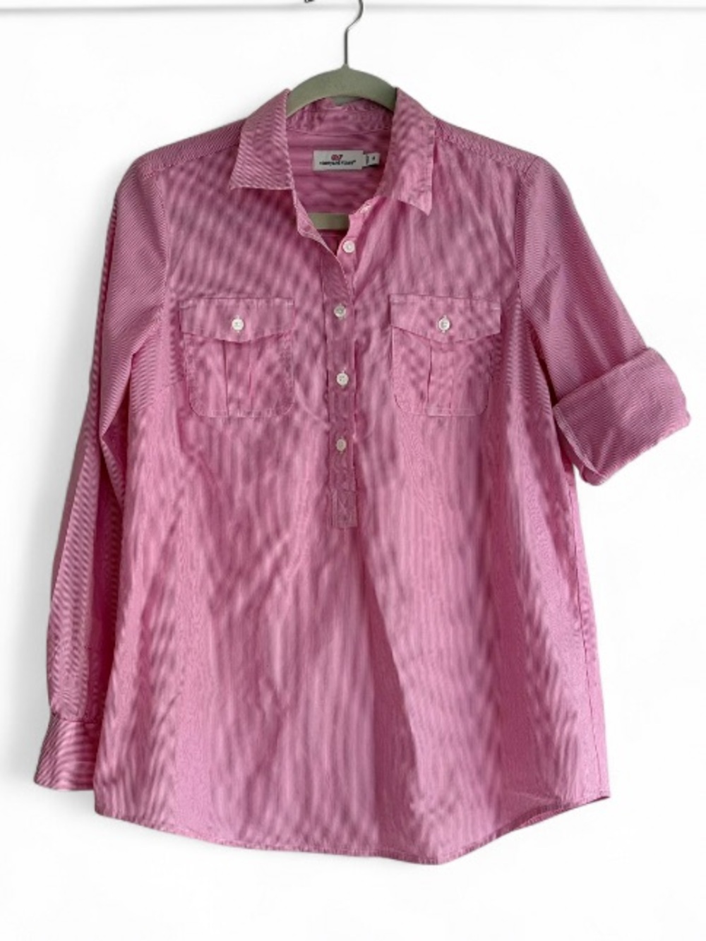 Vineyard Vines Women's 100% Cotton Pink Striped Button Down Shirt Size 8